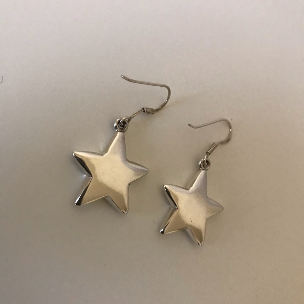 925 Silver Sterling Star Earrings